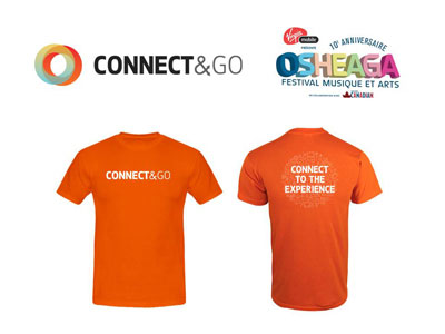 Impression de t-shirts pour Connect & Go à Terrebonne Laval Montréal