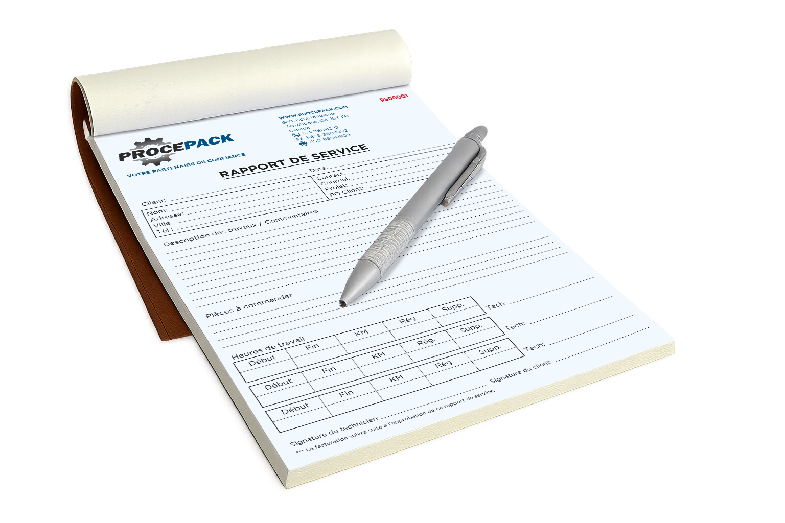 Bloc de factures NCR personnalisées avec duplicata, numérotation et mise en page professionnelle, impression à Terrebonne et Montréal